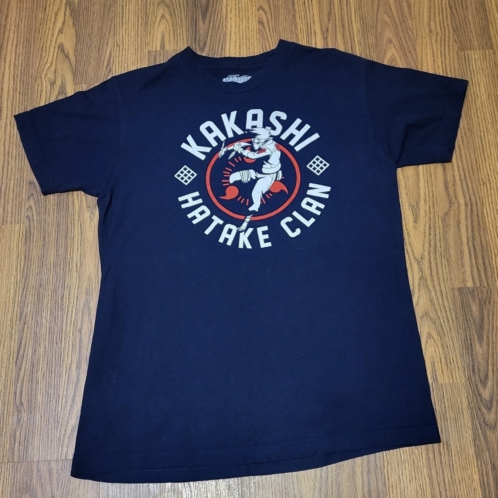 Mens Navy Kakashi Hatake Clan Tee Anime Naruto Shippuden Short Sleeve Shirt M C9 - Picture 2 of 4